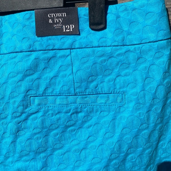 Crown & Ivy Women's Blue Scalloped Shorts NWT - Picture 6 of 7